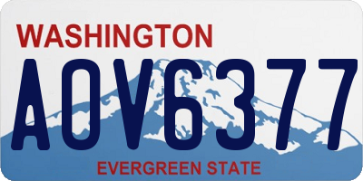 WA license plate AOV6377