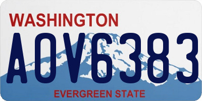 WA license plate AOV6383