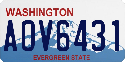 WA license plate AOV6431