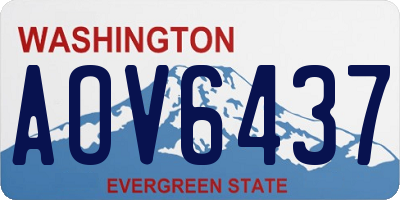 WA license plate AOV6437