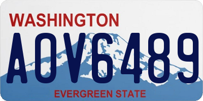WA license plate AOV6489