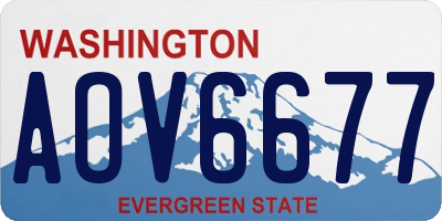 WA license plate AOV6677