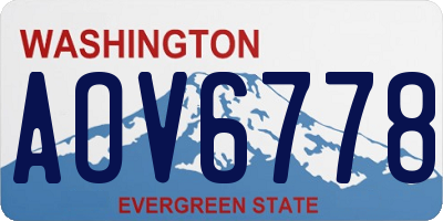 WA license plate AOV6778