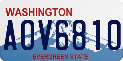 WA license plate AOV6810