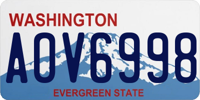 WA license plate AOV6998