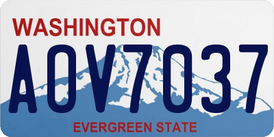 WA license plate AOV7037