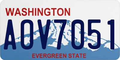 WA license plate AOV7051