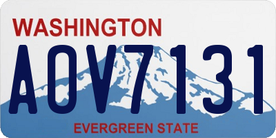 WA license plate AOV7131