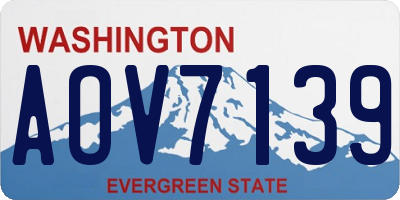 WA license plate AOV7139