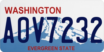WA license plate AOV7232
