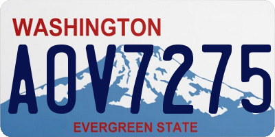 WA license plate AOV7275