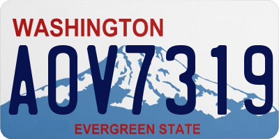 WA license plate AOV7319