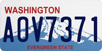 WA license plate AOV7371