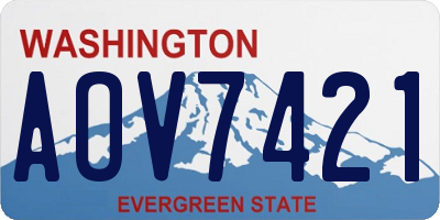 WA license plate AOV7421