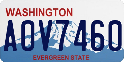 WA license plate AOV7460