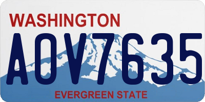 WA license plate AOV7635