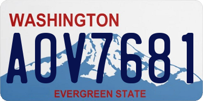 WA license plate AOV7681