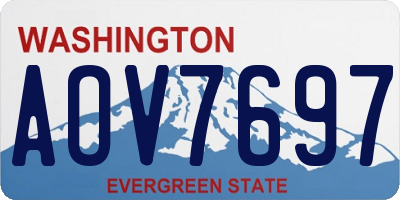 WA license plate AOV7697