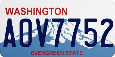 WA license plate AOV7752