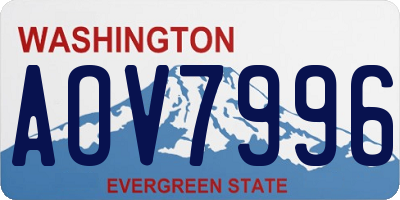 WA license plate AOV7996