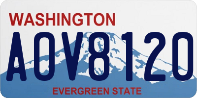 WA license plate AOV8120