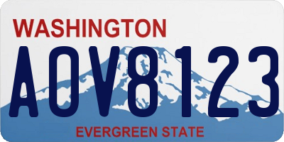 WA license plate AOV8123