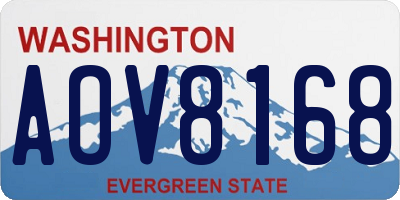 WA license plate AOV8168