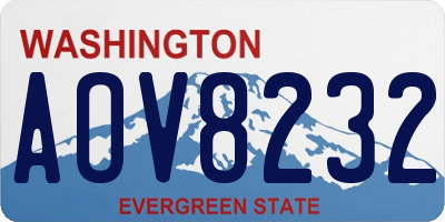 WA license plate AOV8232