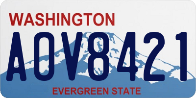 WA license plate AOV8421