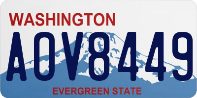 WA license plate AOV8449