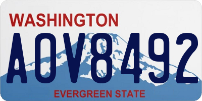 WA license plate AOV8492