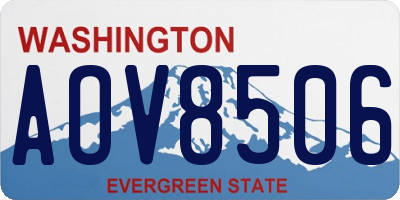 WA license plate AOV8506