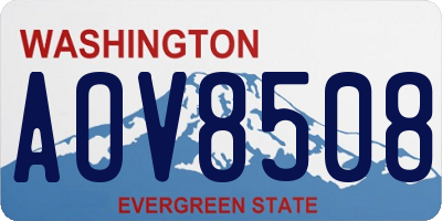 WA license plate AOV8508