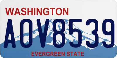WA license plate AOV8539