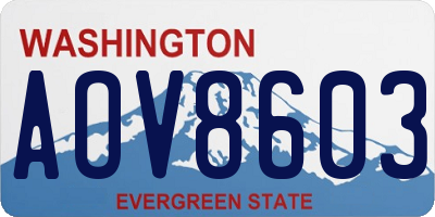 WA license plate AOV8603