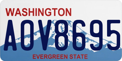WA license plate AOV8695