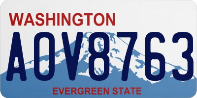 WA license plate AOV8763