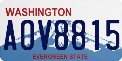 WA license plate AOV8815