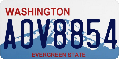 WA license plate AOV8854