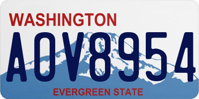 WA license plate AOV8954