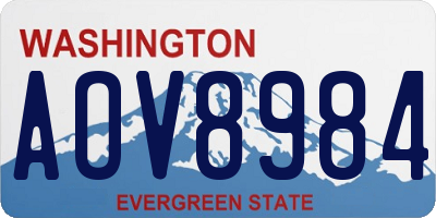 WA license plate AOV8984