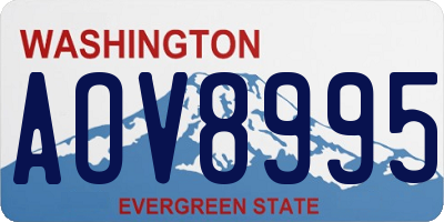 WA license plate AOV8995