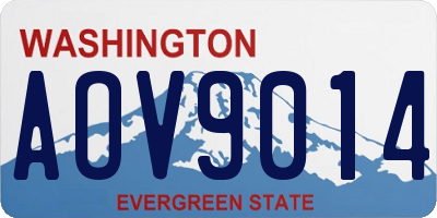 WA license plate AOV9014