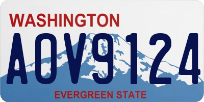 WA license plate AOV9124