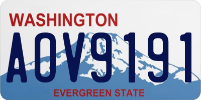 WA license plate AOV9191