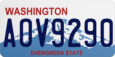 WA license plate AOV9290