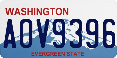 WA license plate AOV9396