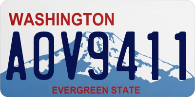 WA license plate AOV9411