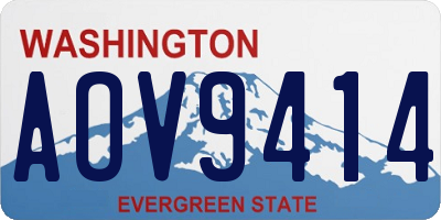 WA license plate AOV9414