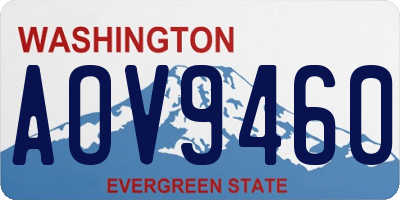 WA license plate AOV9460